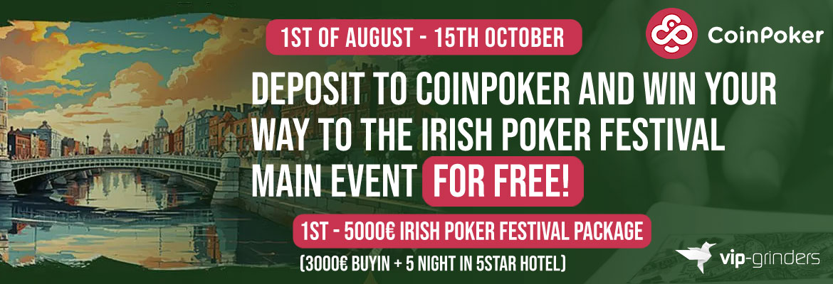 Paquete de €5,000 para el Irish Poker Festival Main Event Paquete de €5,000 para el Irish Poker Festival Main Event
